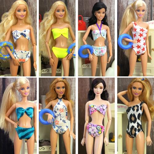 Swimsuit DIY Dress for Barbie Dolls Clothes Girls Accessories Fashion Baby Clothes Toys for Children Suit 18 Inch Doll Swimwear