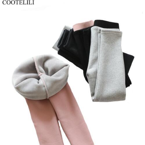COOTELILI Warm Winter Leggings For Girls Warm Thicken Velvet Fleece Pants Girls Leggings Kids Long Pants Girl Clothing