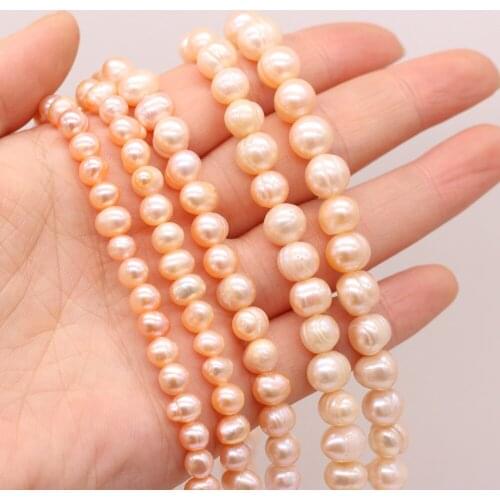 Natural Round Freshwater Pearl Beads 5/6/7/8/9mm Scattered Beads for Fashion Jewelry Making Necklace Bracelet Gifts