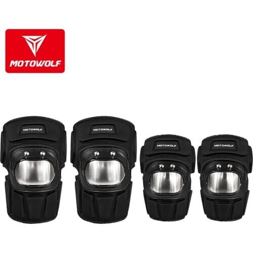 Motowolf Motorcycle Anti-fall Stainless Steel Kneepads Outdoor Riding Short Thickened Knee Elbow Pads Protectors Gears
