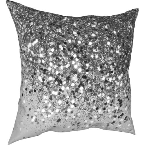 Soft Silver Gray Glitter #1 (Faux Glitter - Photography) #Shiny #Decor #Art Throw Pillow Cushion Cover Embroidery