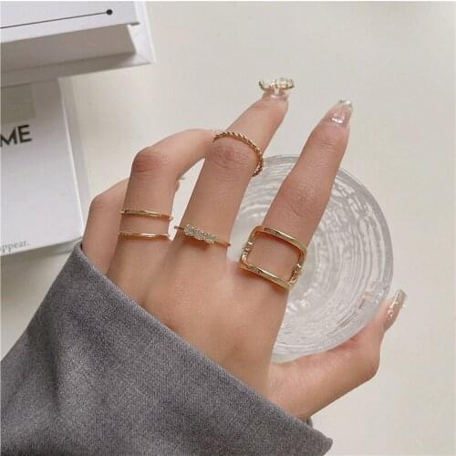 Four-piece ring combination set fashion niche design index finger ring ring ring