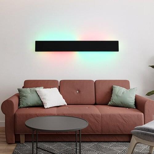 Nordic Minimalism RGB LED Wall Lamp With Remote Control Indoor Background Wall Light Bedside Living Room Home Party Decor Light