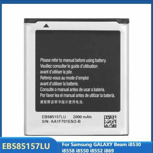 Original Replacement Phone Battery EB585157LU For Samsung GALAXY Beam i8530 i8558 i8550 i8552 i869 EB585157VK Batteries 2000mAh