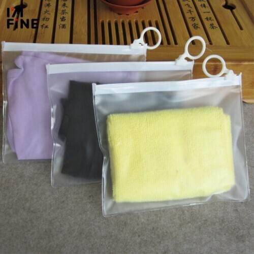 50pcs Free Shipping Plastic Storage Bag Ziplock Travel Bags For Cosmetic/Socks/Underwear Zip Lock Valve Slide Seal Packing Bag