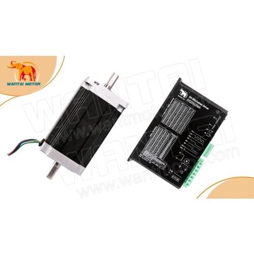 HOT CNC KIT! 1Axis Wantmotor Nema34 stepper Motor Dual Shaft 1600oz+Driver DQ2522MA 5A 110-220VAC 256Micro ForPackaging Machiner