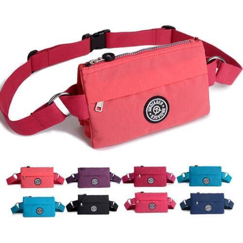 8PCS / LOT Nylon Waist Packs Belt Shoulder Bag High Quality Portable Men Women Waist Bags Travel Pocket Wholesale