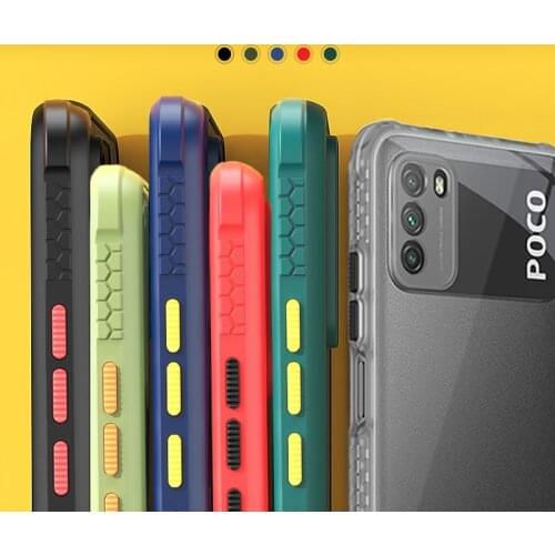 Shockproof Clear Case For Xiaomi Poco X3 Pro NFC M3 Redmi Note 9 8 Pro 9S 9T 9A 9C Mi 11 10T Note 10 Lite Hard Back Cover
