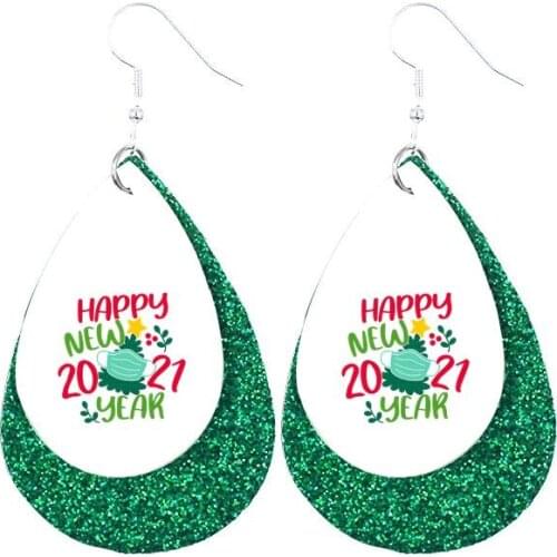 Happy New Year 2021 Quarantine For Mom Gift Faux Leather Glitter Layers