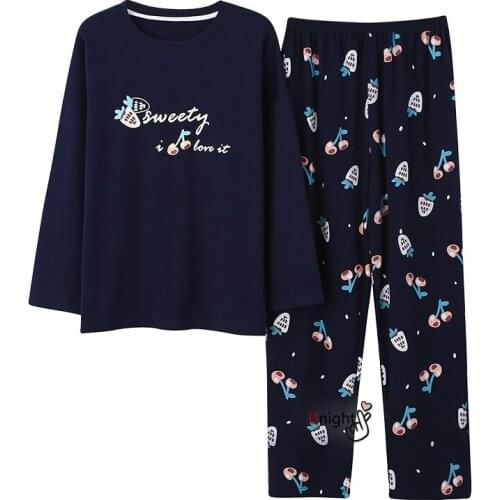 Plus Size Pajama Set Women Pajamas Autumn Winter Nightgown Cotton Pajama Sleepwear Home Pyjama Lounge Clothes Pyjamas M-5XL