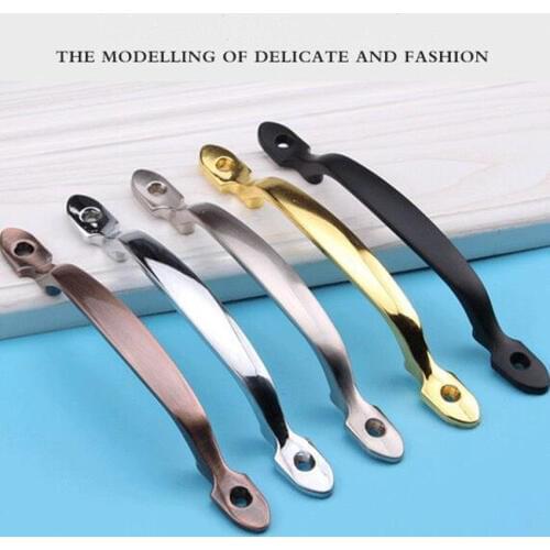Modern simple unfold install gold silver black kitchen cabinet door handles retro antique brass antique copper DIY pulls knobs