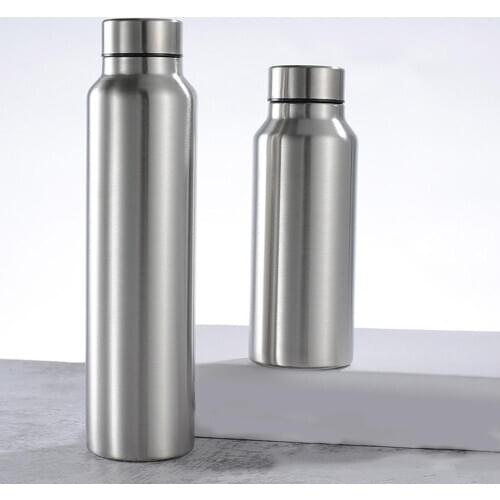 650ML/1000ML Stainless Cola Motion Sports Water Bottle Rugged Water Cup Monolayer Metal Color Cola Drink Bottle Drinkware