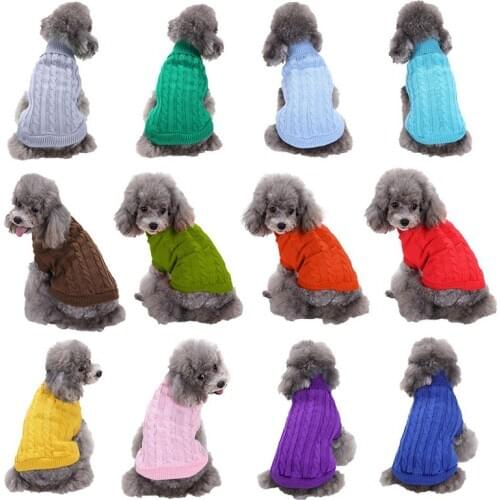 Pet Dog Sweaters Winter Pet Clothes for Small Dogs Warm Sweater Coat Outfit for Cats Clothes Woolly Soft Dog T Shirt Jacket