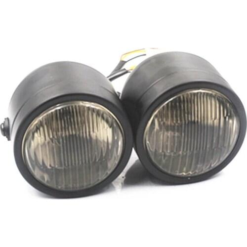 Universal Twin Dominator Motorcycle Headlight Lamp Dual For Harley Honda Yamaha Suzuki Bobber Chopper Touring Atv
