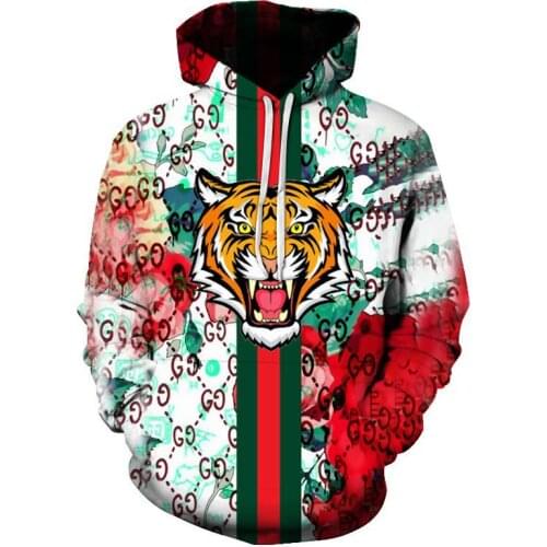 Spring Tiger Men Hoodies 3D Print Animal Domineering Pullovers Cool hoodie Casual Men women Sweatshirt men clothing