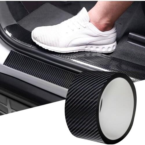 3M Car Door Sill Protector Sticker Tape Anti-Scratch 5D Carbon Fiber Wrap Film Stickers For Toyota Highlander Corolla Camry RAV4