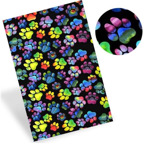 JOJO BOWS 22*30cm 1pc Faux Leather Sheets Cartoon Jellyfis Printed Synthetic Leather Fabric DIY Craft Handmade Bows Bag Material