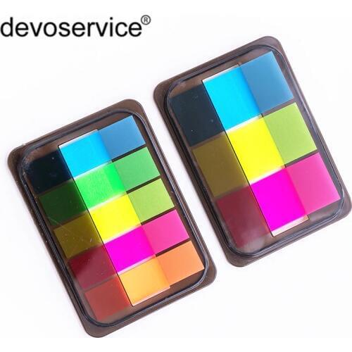 1Pc Pull type Box Can Tear Convenient Stickers Fluorescent Label Sticky Notes Transparent Indicator Bookmark Sticker Stationery