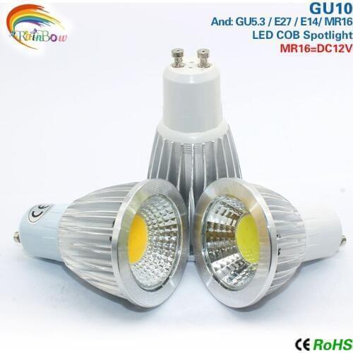 10pcs GU 10 COB led spotlight 9W 12W 15W led lights GU10 220V 110V dimmable Cob led bulb Warm White Cold White lampada led lamp