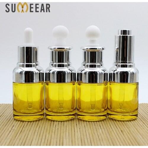 10Piece/Lot 30ml Yellow Glass Dropper Glass Aromatherapy Liquid with Glass Eye Dropper Empty Cosmetic Containers