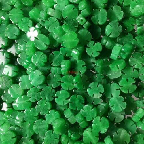 10pc Natural A Green Jade Cross Flower Beads DIY Bracelet Bangle Charm Jewellery Accessories Amulet Gifts Women Men