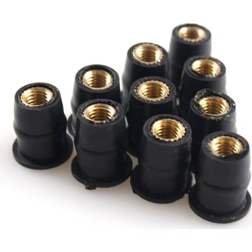10pcs M5 Rubber Well Nuts Blind Fastener Windscreen Windshield Fairing Cowl Fastener Accessories for Motorcycle