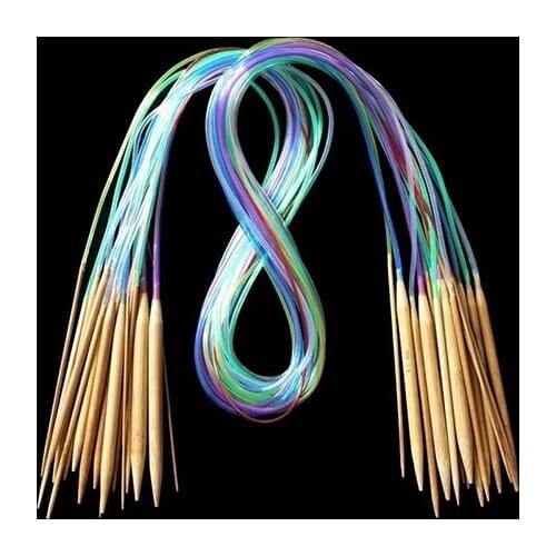 18 Sizes Multicolor Bamboo Circular Crochet Knitting Needles Set 40cm/60CM/80cm/100cm/120cm crochet needle punch needle