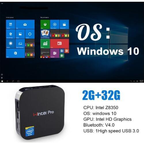 2019 Cheapest License W8 PRO Win 10 Intel Atom X5-Z8350 Quad-core 2GB 32GB 100-240V AM MINI PC