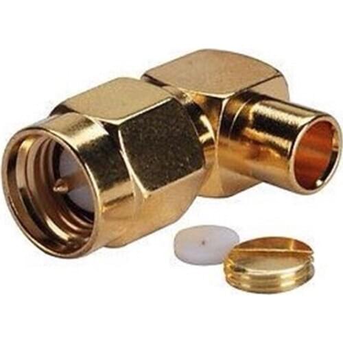 3pcs SMA RF Connector Male Plug 90 Degree Right Angle Crimp RG141 RG402 Cable Coaxial Adapter