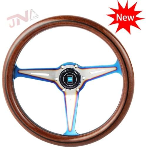 350mm Wooden Look Steering Wheel Universal Car Racing Sport Steering Wheel