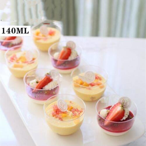 40 PCS Mousse Dessert Round mouth Cups Plastic Pudding cup Disposable Party Milk Convenient Tiramisu Birthday Wedding Ice Cream