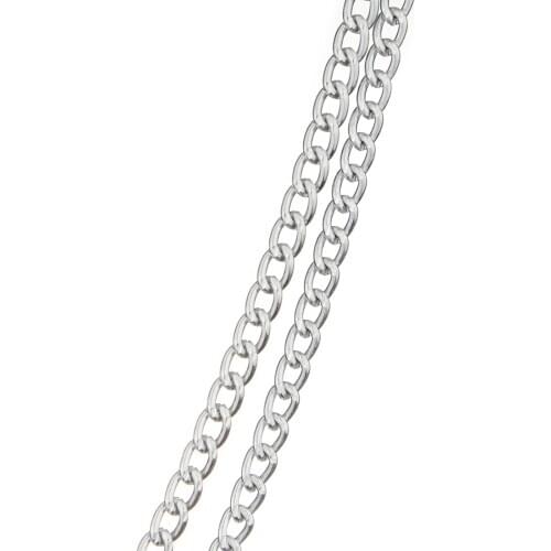 5 Meters/lot Silver Color Aluminum Bulk Open Link Rolo Cable Chain 5*7*1mm for Necklace Bracelet DIY Jewelry Making