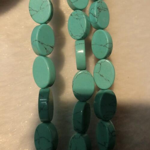 56pcs Oval Shape Green Turquoises Charms Natural Stone Loose Beads Accessories Jewelry Making Earring Bracelet Necklace Free