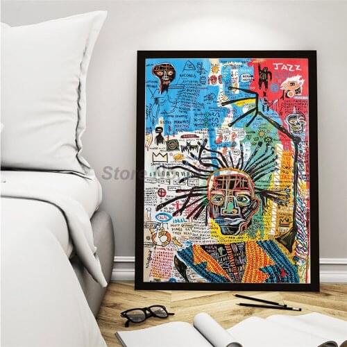 Jean Michel Poster Abstract Street Art Head Paintings On Canvas Modern Art Decorative Wall Pictures Home Decoration