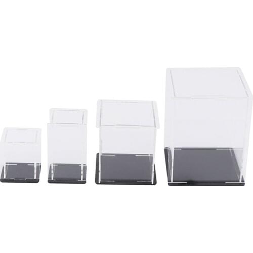 1pc Acrylic Display Case Self-Assembly Clear Cube Box UV Dustproof Toy Protection