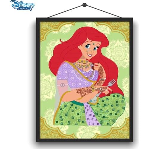 Disney 5D DIY Diamond Painting Princess Indian Style Illustration Full Circle Diamond Embroidery Set Handicraft Home Decoration