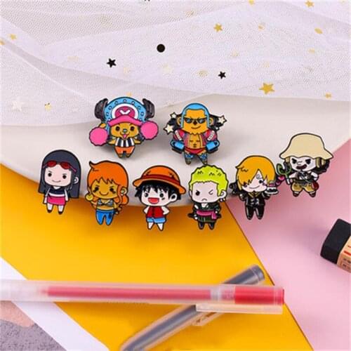 Anime ONE PIECE Brooch Monkey D Luffy Cosplay Metal Man Woman Brooches Badge Pin Accessories Prop