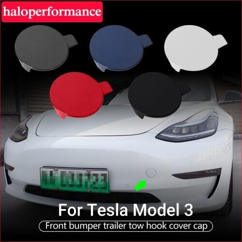 Model3 Car Bumper Tow Hook Cover Cap For Tesla Model 3 Accessories Plastic Fit model 3 tesla model y accessories model three
