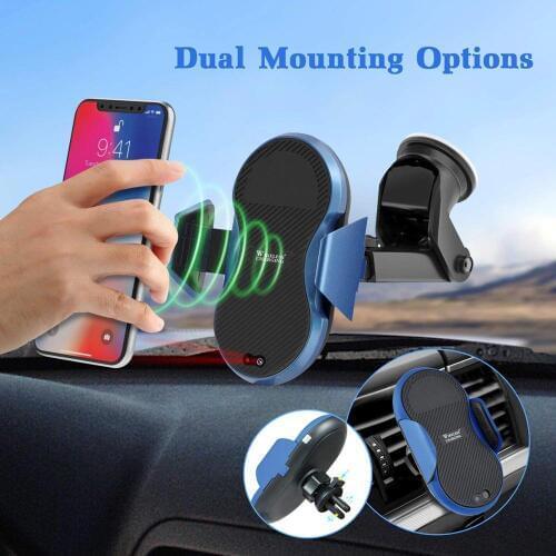 Wireless Car Charger WiLEES Automatic Qi Wireless Car Charger Air Vent Phone Holder Car Phone Mounting for iPhone X 8/8 Plus
