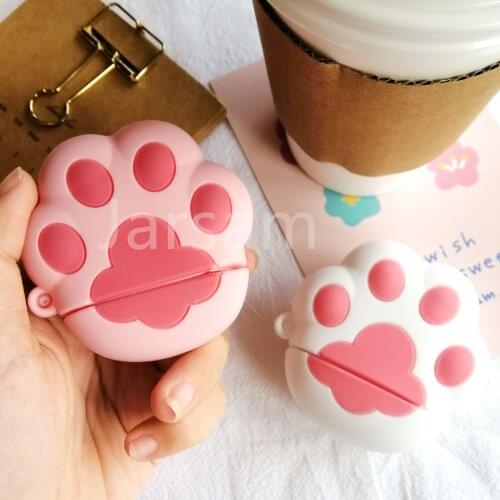 For Airpods 2 Case Silicone Cat paw Cartoon Cover For Airpods Case Cute Earphone 3D Headphone case