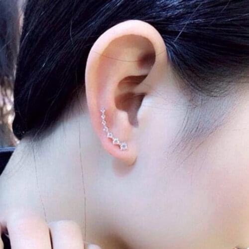 Hypoallergenic Party Earring With Crystals 7 Crystals Ear Cuffs Hoop Climber Women Earrings For Gift Fashion