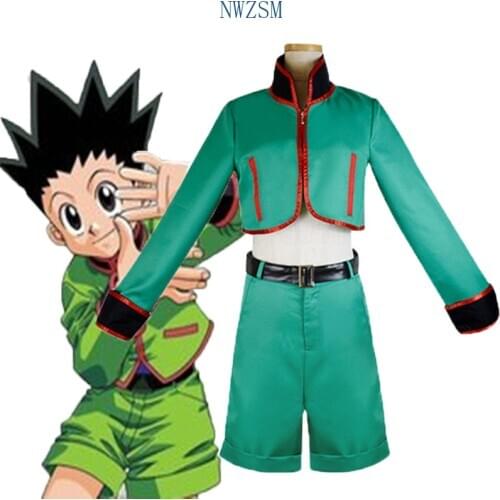 Anime Hunter X Hunter Gon Freecss Cosplay Costumes Top + pants + belt Full Set for Party Customized Halloween Suit for Adult