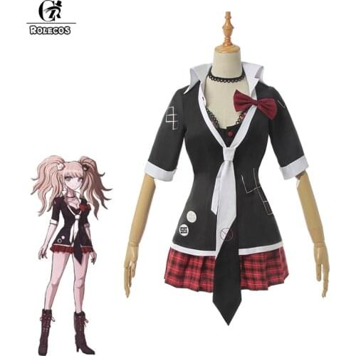 ROLECOS Danganronpa 2 Cosplay Costume Enoshima Junko Cosplay Costume Outfit Women School Uniform Super Danganronpa Costume