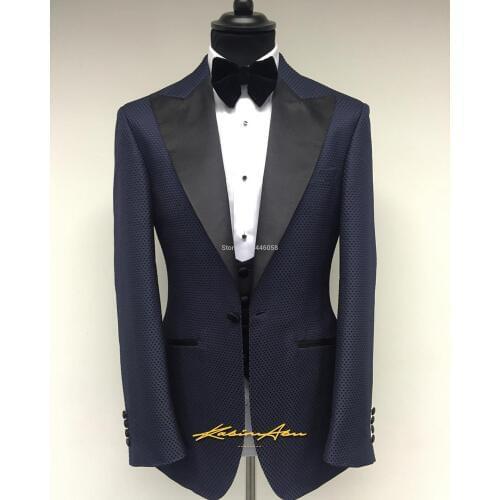 Costume Homme Mariage 2018 Peaked Lapel One Button Man Groom Formal Wear Wedding Suits For Men Tuxedos Terno Branco 3 Pieces