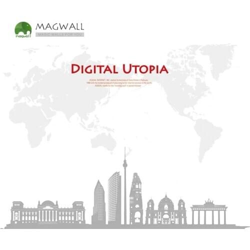 Magwall magnetic double-layer writing bulletin board cultural wall I-O style custom design whiteboard