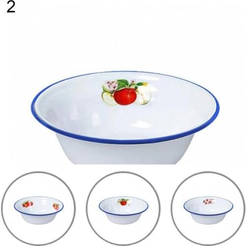 Nostalgic Useful Food Containers Enamel Bowl Rustic Bowl Thickened for Kitchen
