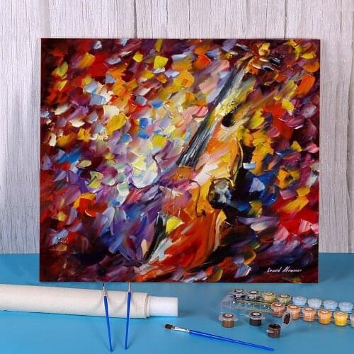 Old Violin DIY Paint By Numbers Complete Kit Oil Paints 40*50 Canvas Painting Wall Paintings Crafts For Adults For Handicraft