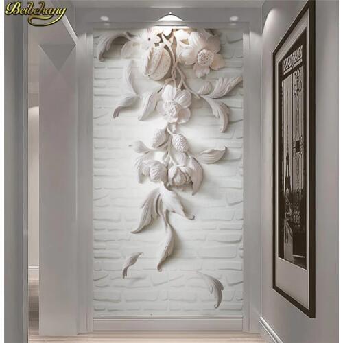 Beibehang Custom wallpaper mural 3d three-dimensional white European-style relief porch partition wall background 3d wallpaper