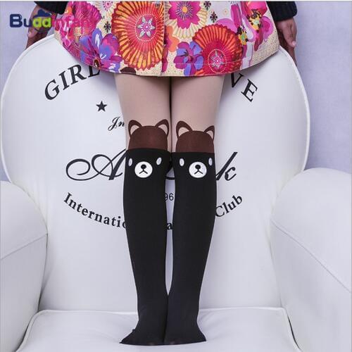 New high elastic children girls tights Velvet white black fresh colors cartoon Cat bunny for baby kids Girl Pantyhose Stocking