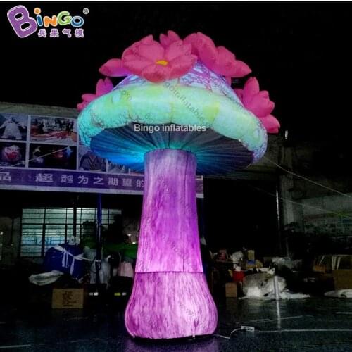 NEWLY DESIGN 4mh inflatable lighting LED mushroom flower aerated bespoke plant standing decorating lamp